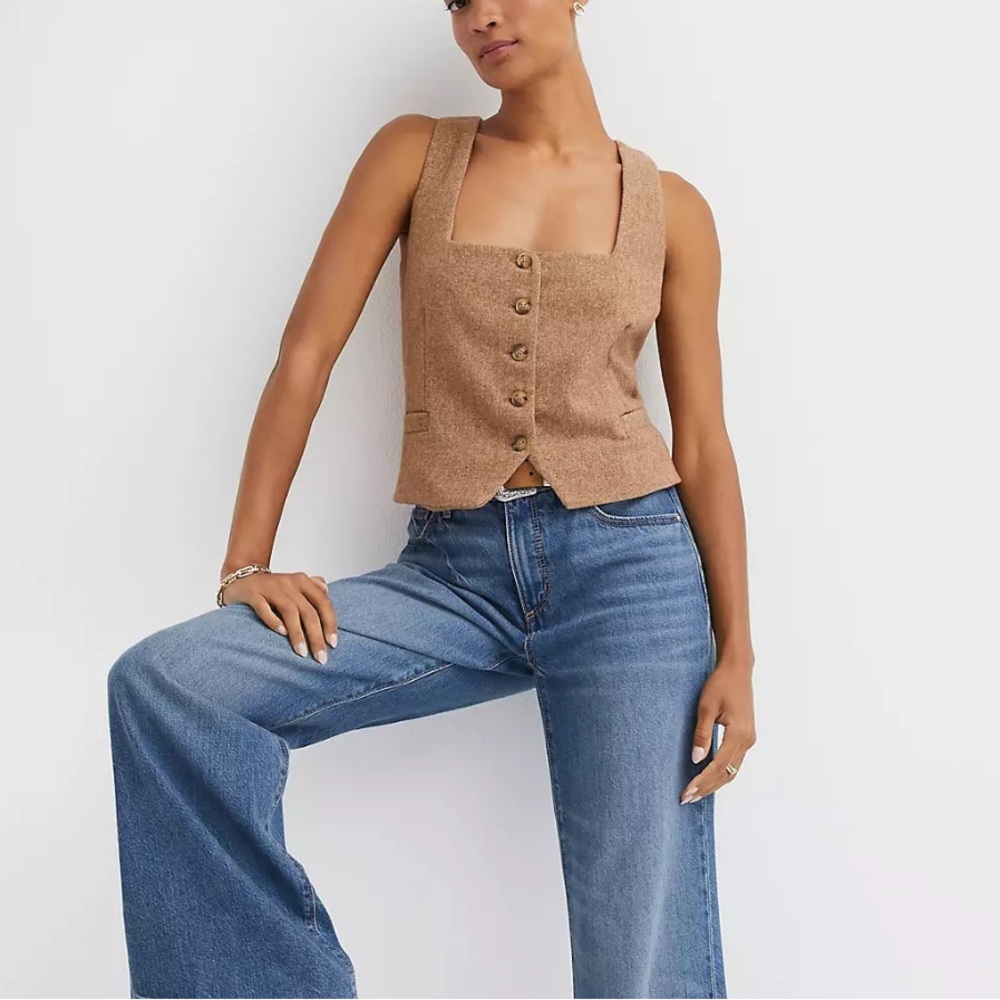 LOFT Herringbone Square Neck Vest Top